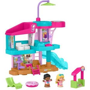 Fisher-Price Little People Peuterspeelgoed Barbie Strandhuis Speelset met Figuren en Accessoires voor Fantasiespel, Vanaf 18 Maanden, JCW71