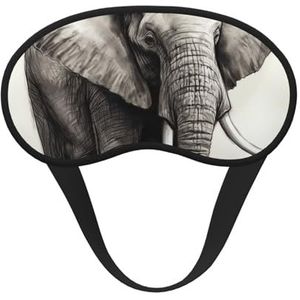Slaapmasker voor zijslaper, zijden slaapmasker met elastische band, super zachte oogslaapschaduwhoes, olifantenschets, verduistering, nachtblinddoek voor vrouwen en mannen, reizen