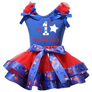 Petitebelle Mein 1 juli vierde hemd US Hat Red Petal Rock Set Nb-2J 12-24 Maanden blauw