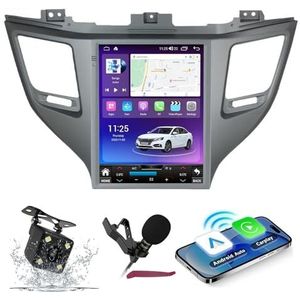 Android 14 Autoradio Navi voor H-yundai Tucson (2016-2018) 9.7 ""Verticale scherm multimediaspeler met draadloze carplay GPS-navigatie Bluetooth 5.0 HIFI FM-radio 5G-WiFi SWC MIC,M150s