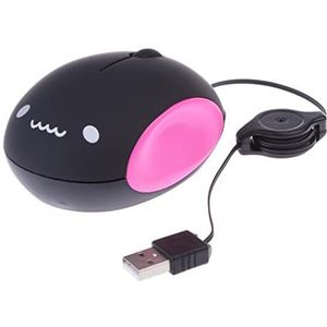 Tityvirnix Leuke Intrekbare USB Optische Scroll Muis 1000DPI voor Laptop PC Notebook 1 Zwart Rose Rood