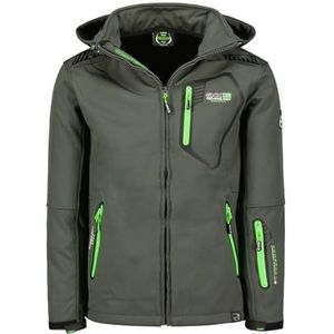 Geographical Norway Tanada Softshelljas met capuchon voor heren, waterdicht, outdoorjas, winddicht, tactisch, duurzaam, wandelen, skiën, herfst, winter, lente (donkergrijs, L), Donkergrijs, L