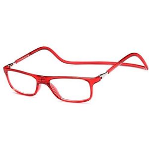 NEW VISION Leesbril voor heren, magnetische leesbril, magnetische nekbril, CE-gecertificeerd, UV400 leesbril voor heren en dames, NV2904 (Rood, 1.5, diopters)