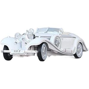 Schaal afgewerkte modelauto 1:18 Voor Mercedes Benz 500K Simulatie Legering Klassieke Convertible Model Auto Volwassen Collectie Souvenir Miniatuurreplica-auto (Color : White)