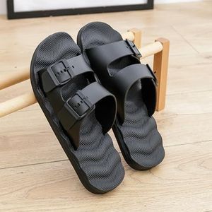 BDWMZKX Slippers Summer Men's Outdoor Non-slip Large Size Bathing Household Flip Flops Massage Sandals For All Seasons-1577 Black-40