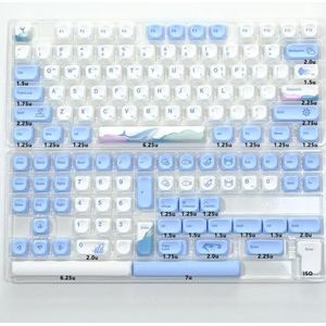 QPSJXN KOA Ocean Walhale PBT Keycapset 135 mechanische toetsenborden MOA lay-out 7U ISO geschikt voor Japanse Koreaanse en Russische lay-outs (Ocean Walhale-KR)