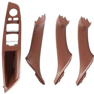 Auto Handvat Binnenkant Deurklink Voor 5 serie F10 F11 520d 525d 530d 535i Binnenpaneel Trek Trim Cover 51417225854 Rood Bruin LHD Auto Binnendeurhendel(Red-Brown-4PCS)