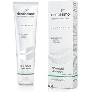 Dentissimo Premium Bio Natural With Herbs Toothpaste, Helps To Reduce The Rate Of Plaque And Tartar, 75ml