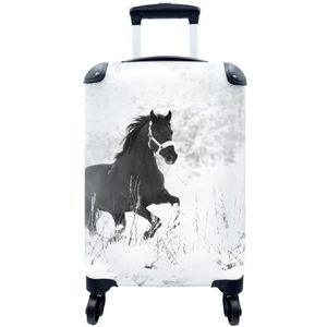 MuchoWow® Koffer - Paard - Sneeuw - Winter - Past binnen 55x40x20 cm en 55x35x25 cm - Handbagage - Trolley - Fotokoffer - Cabin Size - Print