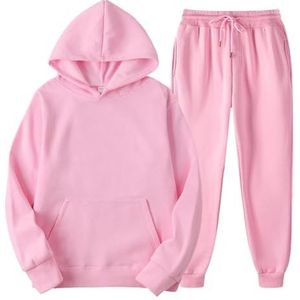 Hoodies sweatpak 2-delige set - Effen kleur trainingspak voor dames met lange mouwen | Sweatsuitset dames, 2-delige outfitsets, damessets 2-delige outfits Bittu