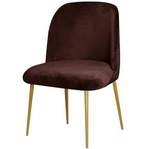 Set Van 1/2/4/6 Fluwelen Eetkamerstoelhoezen, Gebogen Halfronde Rugleuninghoezen, Stretch Meubelbeschermer(Dark Brown,1 Pcs)