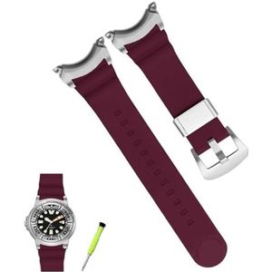 INSTR Rvs Lug Verbinding Hoofd Gemodificeerde Horlogeband Voor Citizen BJ8050 BJ8050-08E Little Monster Armband Horlogeband (Color : Red silver buckle, Size : 22mm)