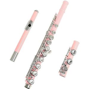 fluit instrument 16 Gesloten Open Gaten C Sleutel Professionele Dwarsfluit Concert Muziekinstrument Met Doos flute instrument (Color : Pink)