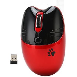 Optische Muis, Silent Click Girl Mouse 2 Mode Draadloze DPI Instelbaar voor School (Rood)