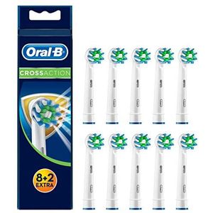 Oral-B CrossAction Opzetborstels met bescherming tegen bacteriën, 8 + 2 stuks