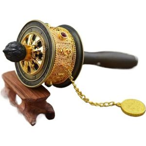 Boeddhistische handgebedsmolen Tibetaanse handgebedsmolen Boeddhistische met rol Zinklegering Etnische stijl Wit Zwart Goud(Gold)