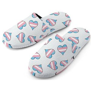 Leuke transgender hart dames katoenen pantoffels indoor huis slippers wasbare pantoffels voor vrouwen 40-41 (9-10)