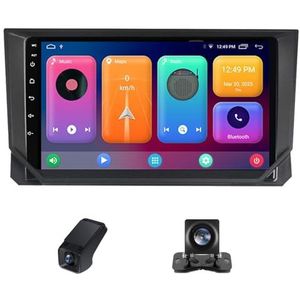 Android autoradio 2 Din geldt voor Seat Ibiza 2017-2020 met Draadloze Carplay Android Auto GPS Navi WiFi 9 inch met Bluetooth FM+ Achteruitrijcamera/Stuurwielbediening ADAS DVR(X1)