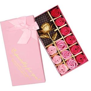 Tinfun Badzeep met bloemengeur, rozenblaadjes, etherische olie, rozenzeep, ideaal cadeau voor haar, vrouw, dochter, tiener, moeder, geliefde, verjaardag, Valentijnsdag, Kerstmis (12 stuks)