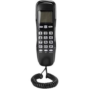 KX-T888CID-telefoon met snoer met nummerherkenning, vaste lijn huistelefoon met LCD-scherm, ondersteuning voor FSK en DTMF duaal systeem (zwart)