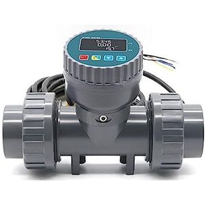 NKKALUKM DN25-80 Hoge Precisie Smart Digitale Display Flowmeter RS485 LCD Elektronische Debietmeter PVC Flow Sensor voor Boerderij/Tuin Irrigatie 1 Stks (Lcd Versie,36893)
