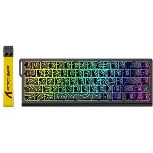 ATTACK SHARK X68 HE 8000Hz Rapid Trigger Toetsenbord, 0.01mm RT Nauwkeurigheid Bedraad Gaming Toetsenbord, Magnetische Schakelaar, Verstelbare Actuatie, Snap Tap, RGB Licht, PC/Mac, Zwarte Contouren