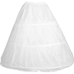 Cancan Meisjescommunie kan volume geven damesjurken, Rockabilly petticoat crinoline trouwjurk, Fallera-rok, Miriñaque voor vintage jurken en Lolita, Wit, Eén maat