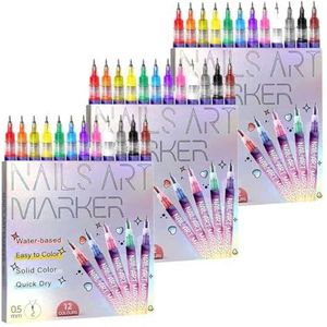 12-kleuren Nail Art Brush Set, 2025 Upgraded Gel Nail Art Borstels, DIY Sneldrogende Doodle Borstels, 3D Nail Art Borstels, Nail Painting Gereedschap (Drie Set)