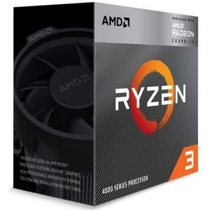 AMD Ryzen 3 4300G (Radeon geïntegreerde grafische kaart, 4Cores/6threads, 65W DTP, Socket AM4, Cache 6MB, tot 4,0 Ghz klokfrequentie, met koeler Wraith Stealth)