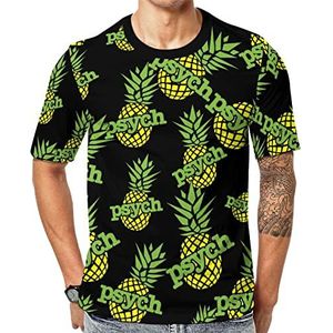 Psych Pineapple heren Crew T-shirts korte mouw T-shirt casual atletische zomer tops