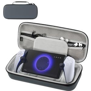 TiMOVO Draagtas voor PS Portal Remote Player, reisetui met 10 kaartsleuven voor controller en accessoires, PS5-portal 2023, harde beschermhoes voor PS Portal PS5, donkergrijs