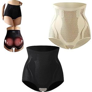 2PCS Ice Silk Ion Shaping Shorts, Fiber Restoration Shaper for Women, High Waisted Tummy Control Shorts, Comfortable and Breathable Fabric (D,XL)