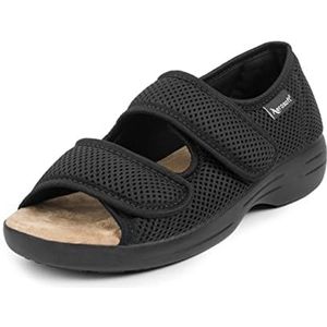 Aerosoft Rehab-sandalen Stretch 06, drukvrij, individueel aanpasbaar, voor dames en heren (zwart, EU 36)