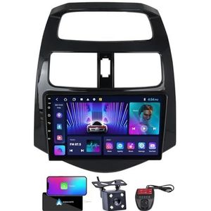 Android 13 Autoradio 9 Duim Touch Display Voor Chevrolet Spark M300 2009-2016 Met Draadloze Carplay Android Auto/GPS/FM RDS DAB+/BT 5.0/Bediening op het stuur + Camera en DVR(Size:NF-2)