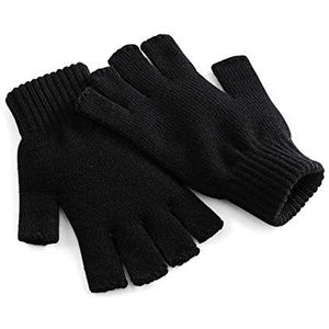 Beechfield Uniseks winterhandschoenen, vingerloos, zwart, S/M