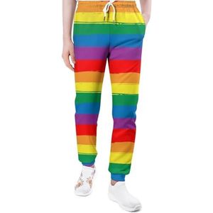 Regenboog Gestreepte LGBT Vlag Mannen Joggingbroek Casual Joggers Broek Atletische Lounge Broek Met Zakken Voor Vrouwen