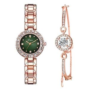 New Brand Luxury Women Dress horloges Set Fashion Geometrische Bangle Bracelet Quartz Clock Ladies Wrist Watch Rose Gold Watches (Color : 8)