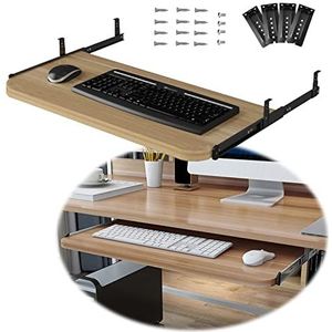 KDLKCT6 5 kleuren houten toetsenbordlade onder bureau schuiven, 54/60/70x27cm, schuiftoetsenbordplank/ladeondersteuning, in hoogte verstelbare toetsenbordstandaard, toetsenbord- en muisopbergplanken