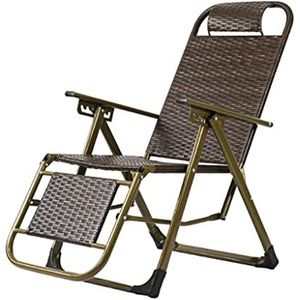 GEIRONV Tuinstoelen, Patio Strand Balkon Park Camping Rotan Fauteuil Weerbestendige Opklapbare Fauteuils Bruine Rieten Stoelen Fauteuils