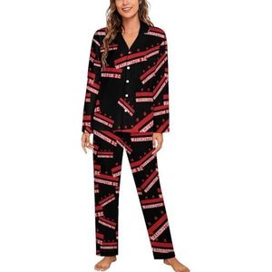 Washington D C pyjamasets met lange mouwen voor vrouwen, klassieke nachtkleding, nachtkleding, zachte pyjama's, loungesets