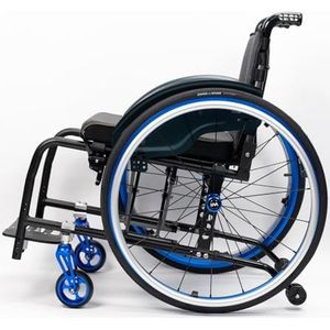 KXPSWGE Opvouwbare rolstoel met superlicht aluminium frame, sport in rolstoel, zelfrijdend, afneembare wielen, eenvoudig transport (C, breedte zitting 42 cm/16,5 inch)