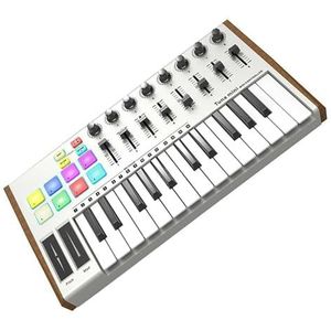 Controller Met 25 Toetsen Toetsenbord Piano Mini Draagbaar USB-toetsenbord Met RGB-achtergrondverlichting Pads Toetsenbordinstrumenten Draagbaar Keyboard Piano (Color : 05)