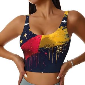 Vlag van Venezuela Print Casual Wear Vrouwen Sport Vest Yoga Vest Workout Vest Voor Vrouwen Lichtgewicht Trendy, Zwart, M