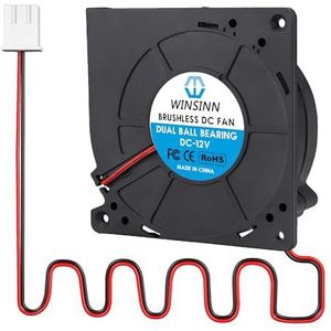 WINSINN DC 12032 Ventilator, 12 V, dubbele kogellagers, 12 volt, borstelloze koeling, 120 x 32 mm, 2-pins
