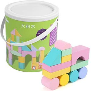 Veilige bouwstenen voor kinderen, speelgoed voor kasteelblokken, bouwstenen, voor kinderen Kinderen(28 large macaron blocks)