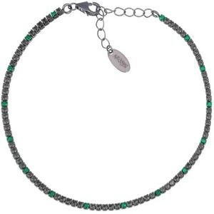 Amen 925 Silver women's tennis bracelet with black and green zircons BT1NNVE17