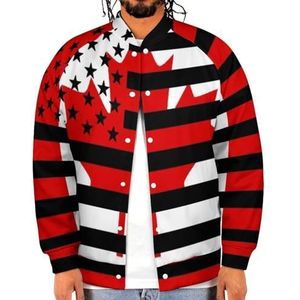 Amerikaanse Canadese Vlag Grappige Mannen Baseball Jacket Gedrukt Jas Zachte Sweatshirt Voor Lente Herfst