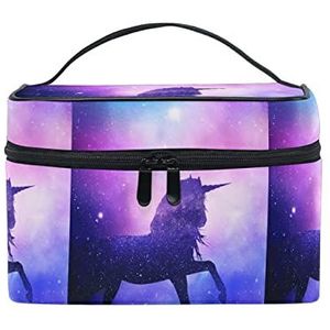 Kunstgeschenk dierenriem paard dier make-up tas voor vrouwen cosmetische tassen toilettas trein koffer