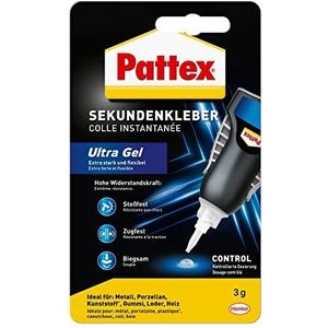 Pattex secondelijm Ultra Gel Matic, uiterst krachtige en flexibele lijm, 3 g schok- en waterbestendige alleslijm voor papier, hout, plastic en metaal.