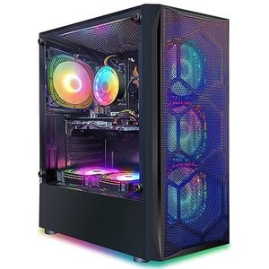 STGsivir Gaming PC,Gaming Desktop Computer, Core i7 toTB 3.9GHz, Radeon RX 580 8GB GDDR5, 16GB, 512GB SSD, WiFi, BT 5.0, RGB-ventilator x 6, W10H64